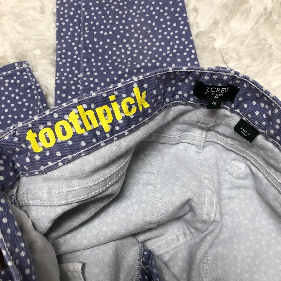 J Crew Purple Polka Dot Toothpick Skinny Jeans - Picture 6 of 7